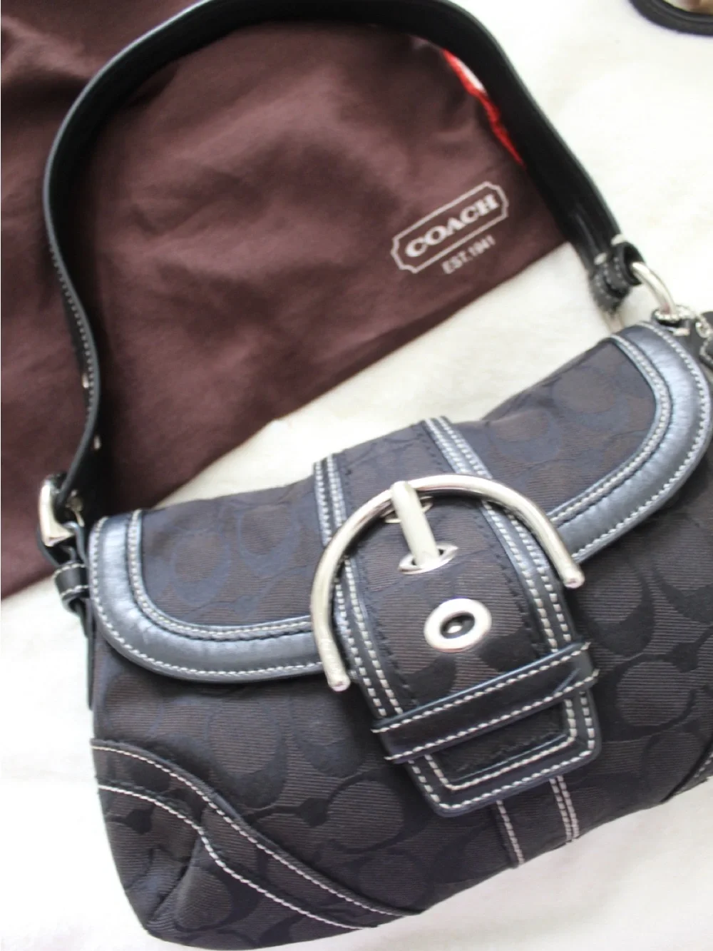 Vintage Coach Soho in Black with Silver Hardware